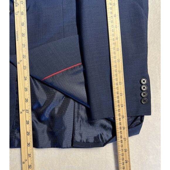 Alfani 42R Slim Royal Cobalt Blue Nailhead Casual Blazer Sport Coat Jacket - Picture 11 of 13